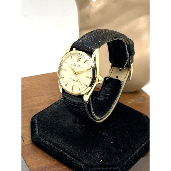 Rolex Oyster Perpetual Women's Watch Vintage Swiss Automatic 14k Gold Case - Picture 14 of 14